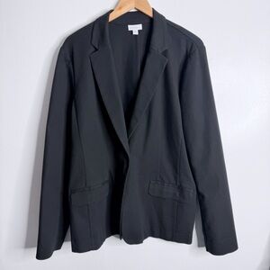 J. Jill Essential Cotton Stretch Blazer Black Large Tall Business Casual Workwea